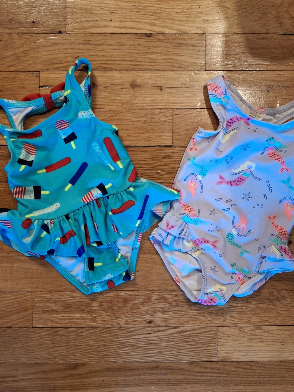 Cat & Jack OshKosh B'Gosh Girls' Bright Turquoise Mermaid One-Piece Swimsuit Set